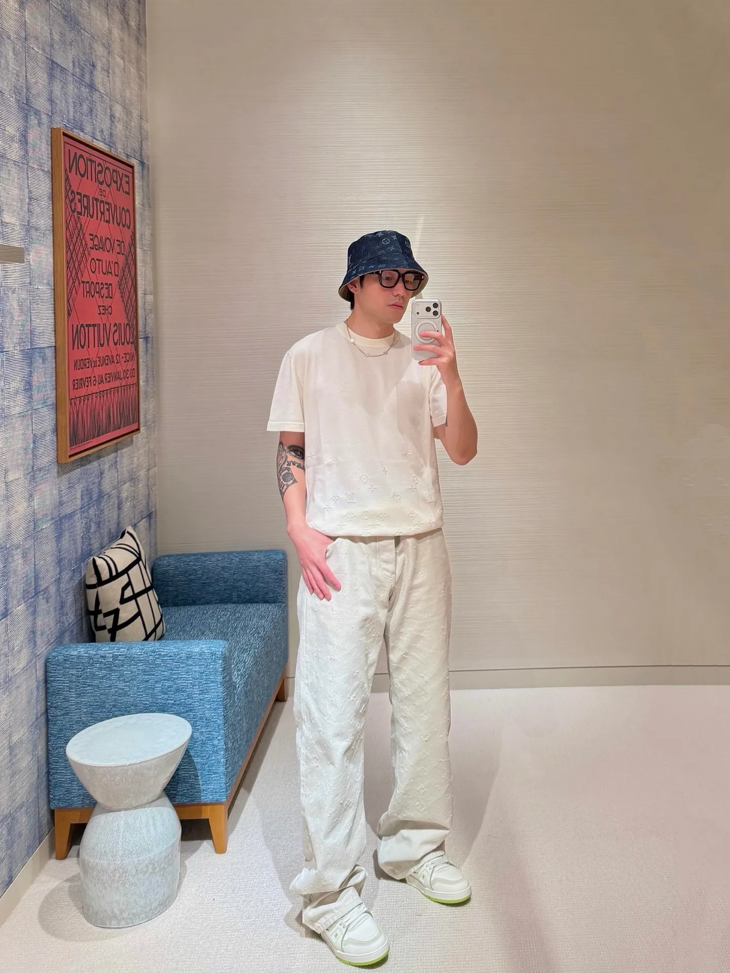 Louis Vuitton/Louis Vuitton Gradient presbyopic gradient jacquard short sleeves